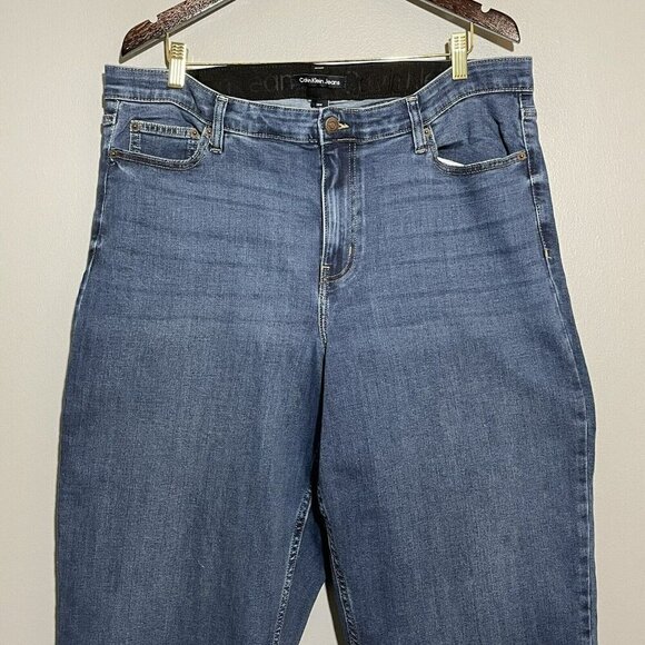 Calvin Klein Skinny Slim Jeans Women Plus Sz 20W High Rise Elastic Repreve Faded - Picture 3 of 12